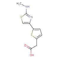 Chemical structure of 2-{5-[2-(methylamino)-1,3-thiazol-4-yl]thiophen-2-yl}acetic acid - CSSB00000708348