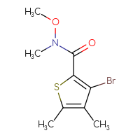 Chemical structure of 3-bromo-N-methoxy-N,4,5-trimethylthiophene-2-carboxamide - CSSB02496180467