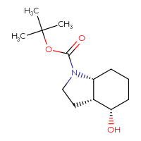 Chemical structure of tert-butyl (3aR,4S,7aR)-4-hydroxy-octahydro-1H-indole-1-carboxylate - CSSB00016110107
