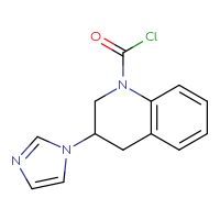 Chemical structure of 3-(1H-imidazol-1-yl)-1,2,3,4-tetrahydroquinoline-1-carbonyl chloride - CSSB21224774337