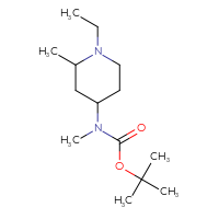 Chemical structure of tert-butyl N-(1-ethyl-2-methylpiperidin-4-yl)-N-methylcarbamate - CSSB00009840216