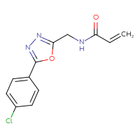 Chemical structure of N-{[5-(4-chlorophenyl)-1,3,4-oxadiazol-2-yl]methyl}prop-2-enamide - CSSB00027710478