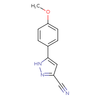 Chemical structure of 5-(4-methoxyphenyl)-1H-pyrazole-3-carbonitrile - CSSB00009882996