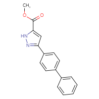 Chemical structure of methyl 3-{[1,1'-biphenyl]-4-yl}-1H-pyrazole-5-carboxylate - CSSB00161106274
