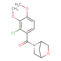 Chemical structure of 5-(2-chloro-3,4-dimethoxybenzoyl)-2-oxa-5-azabicyclo[2.2.1]heptane - CSSB06427410507