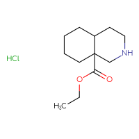 Chemical structure of ethyl decahydroisoquinoline-8a-carboxylate hydrochloride - CSSB21043308641