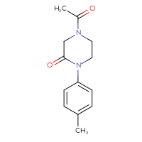 Chemical structure of 4-acetyl-1-(4-methylphenyl)piperazin-2-one - CSSB01995332958