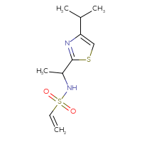 Chemical structure of N-{1-[4-(propan-2-yl)-1,3-thiazol-2-yl]ethyl}ethene-1-sulfonamide - CSSB14816105833