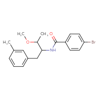 Chemical structure of 4-bromo-N-[3-methoxy-1-(3-methylphenyl)butan-2-yl]benzamide - CSSB15779567685