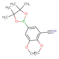 Chemical structure of 2,3-dimethoxy-5-(4,4,5,5-tetramethyl-1,3,2-dioxaborolan-2-yl)benzonitrile - CSSB00010780008