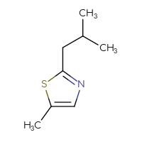 Chemical structure of 5-methyl-2-(2-methylpropyl)-1,3-thiazole - CSSB00011995853