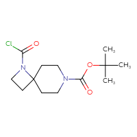 Chemical structure of tert-butyl 1-(carbonochloridoyl)-1,7-diazaspiro[3.5]nonane-7-carboxylate - CSSB15009472988