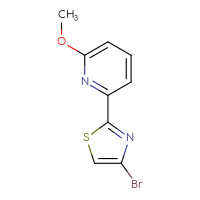 Chemical structure of 2-(4-bromo-1,3-thiazol-2-yl)-6-methoxypyridine - CSSB00010736397