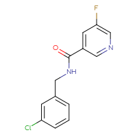 Chemical structure of N-[(3-chlorophenyl)methyl]-5-fluoropyridine-3-carboxamide - CSSB02004884617
