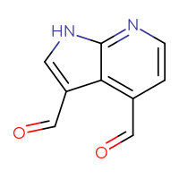 Chemical structure of 1H-pyrrolo[2,3-b]pyridine-3,4-dicarbaldehyde - CSSB00009850990