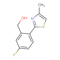 Chemical structure of [5-fluoro-2-(4-methyl-1,3-thiazol-2-yl)phenyl]methanol - CSSB01622530836