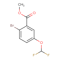 Chemical structure of methyl 2-bromo-5-(difluoromethoxy)benzoate - CSSB00010990928