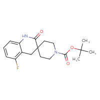 Chemical structure of tert-butyl 5'-fluoro-2'-oxo-2',4'-dihydro-1'H-spiro[piperidine-4,3'-quinoline]-1-carboxylate - CSSB00103157863