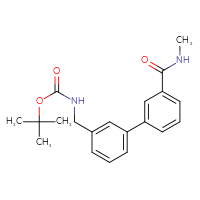 Chemical structure of tert-butyl N-{[3'-(methylcarbamoyl)-[1,1'-biphenyl]-3-yl]methyl}carbamate - CSSB01072165712