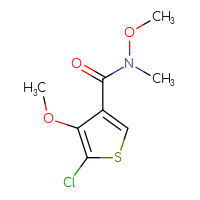 Chemical structure of 5-chloro-N,4-dimethoxy-N-methylthiophene-3-carboxamide - CSSB02516878022