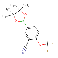 Chemical structure of 5-(4,4,5,5-tetramethyl-1,3,2-dioxaborolan-2-yl)-2-(trifluoromethoxy)benzonitrile - CSSB00010058009