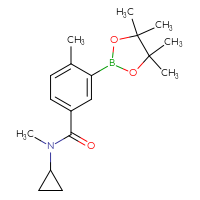 Chemical structure of N-cyclopropyl-N,4-dimethyl-3-(4,4,5,5-tetramethyl-1,3,2-dioxaborolan-2-yl)benzamide - CSSB00169494655