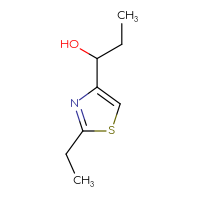 Chemical structure of 1-(2-ethyl-1,3-thiazol-4-yl)propan-1-ol - CSSB00015363783