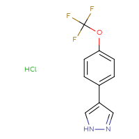 Chemical structure of 4-[4-(trifluoromethoxy)phenyl]-1H-pyrazole hydrochloride - CSSB06256046481