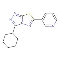 Chemical structure of 3-{3-cyclohexyl-[1,2,4]triazolo[3,4-b][1,3,4]thiadiazol-6-yl}pyridine - CSSB00121618587