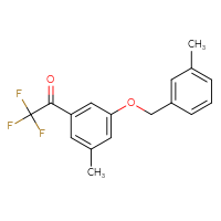 Chemical structure of 2,2,2-trifluoro-1-{3-methyl-5-[(3-methylphenyl)methoxy]phenyl}ethan-1-one - CSSB21103684591