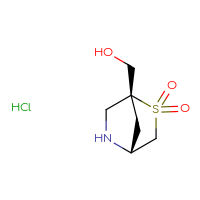 Chemical structure of (1R,4R)-1-(hydroxymethyl)-2λ⁶-thia-5-azabicyclo[2.2.1]heptane-2,2-dione hydrochloride - CSSB21442445424