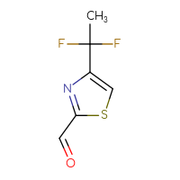 Chemical structure of 4-(1,1-difluoroethyl)-1,3-thiazole-2-carbaldehyde - CSSB00015470498