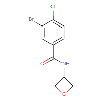 Chemical structure of 3-bromo-4-chloro-N-(oxetan-3-yl)benzamide - CSSB00014320188