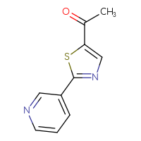 Chemical structure of 1-[2-(pyridin-3-yl)-1,3-thiazol-5-yl]ethan-1-one - CSSB00011720678