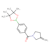 Chemical structure of 3-methylidene-1-[4-(4,4,5,5-tetramethyl-1,3,2-dioxaborolan-2-yl)benzoyl]pyrrolidine - CSSB02522297153