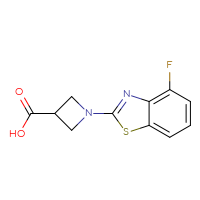 Chemical structure of 1-(4-fluoro-1,3-benzothiazol-2-yl)azetidine-3-carboxylic acid - CSSB00015200341