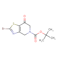 Chemical structure of tert-butyl 2-bromo-7-oxo-4H,5H,6H,7H-[1,3]thiazolo[4,5-c]pyridine-5-carboxylate - CSSB00011096929