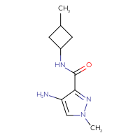 Chemical structure of 4-amino-1-methyl-N-(3-methylcyclobutyl)-1H-pyrazole-3-carboxamide - CSSB00013439590