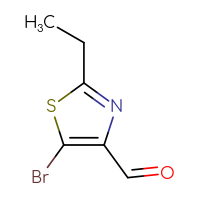 Chemical structure of 5-bromo-2-ethyl-1,3-thiazole-4-carbaldehyde - CSSB00153418452