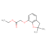 Chemical structure of ethyl 2-[(2,2-dimethyl-2,3-dihydro-1-benzofuran-7-yl)oxy]acetate - CSSB00000590251