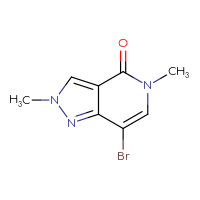 Chemical structure of 7-bromo-2,5-dimethyl-2H,4H,5H-pyrazolo[4,3-c]pyridin-4-one - CSSB06613534877