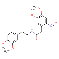 Chemical structure of 2-(4,5-dimethoxy-2-nitrophenyl)-N-[2-(3,4-dimethoxyphenyl)ethyl]acetamide - CSSB00121734645