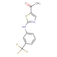 Chemical structure of 1-(2-{[3-(trifluoromethyl)phenyl]amino}-1,3-thiazol-5-yl)ethan-1-one - CSSB00020621639