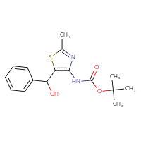 Chemical structure of tert-butyl N-{5-[hydroxy(phenyl)methyl]-2-methyl-1,3-thiazol-4-yl}carbamate - CSSB20711034073