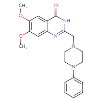 Chemical structure of 6,7-dimethoxy-2-[(4-phenylpiperazin-1-yl)methyl]-3,4-dihydroquinazolin-4-one - CSSB00026479230