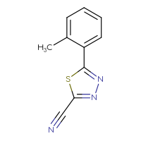 Chemical structure of 5-(2-methylphenyl)-1,3,4-thiadiazole-2-carbonitrile - CSSB00010999042