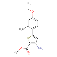 Chemical structure of methyl 3-amino-5-(4-ethoxy-2-methylphenyl)thiophene-2-carboxylate - CSSB06585339462