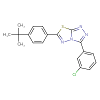 Chemical structure of 6-(4-tert-butylphenyl)-3-(3-chlorophenyl)-[1,2,4]triazolo[3,4-b][1,3,4]thiadiazole - CSSB00121637845