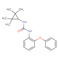 Chemical structure of 1-(2-phenoxyphenyl)-3-(2,2,3,3-tetramethylcyclopropyl)urea - CSSB21432520331