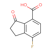 Chemical structure of 7-fluoro-3-oxo-2,3-dihydro-1H-indene-4-carboxylic acid - CSSB00000110991